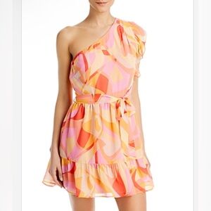 NWT Aqua Printed One Shoulder Dress